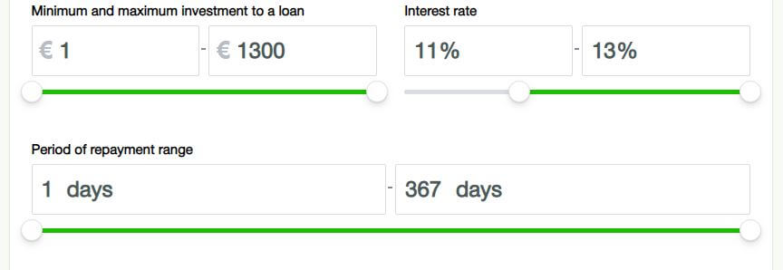 Choose minimum loan size and more