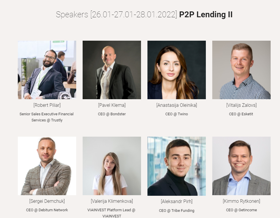 Finfellas Speaker Line-Up on "P2P Lending"