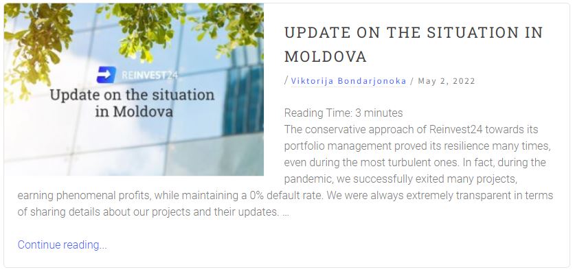 Moldova Update from Reinvest24