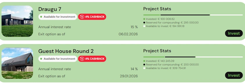 Asterra Estate Cashback Projects